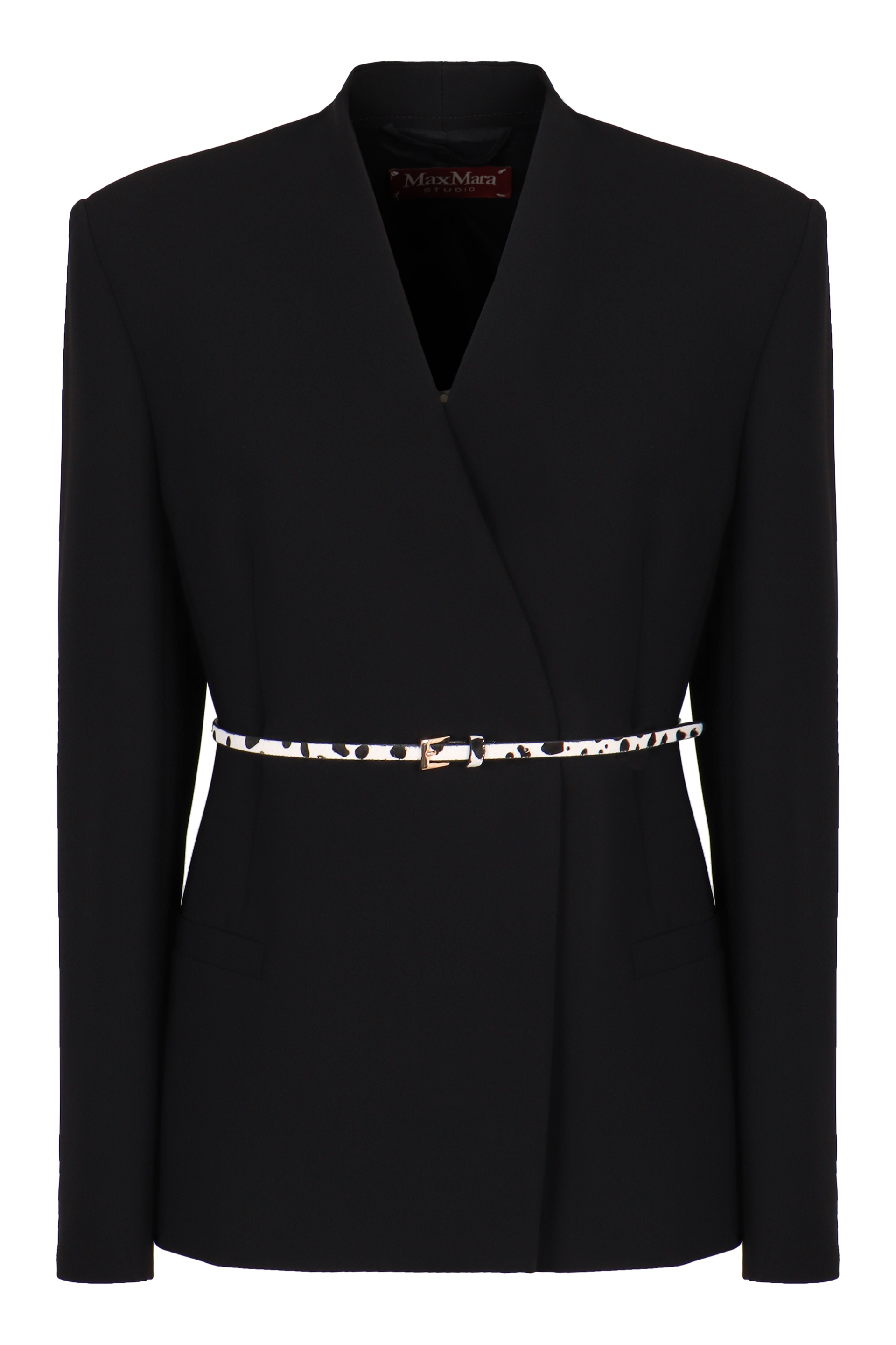 Single-breasted blazer with belt