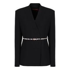 Single-breasted blazer with belt