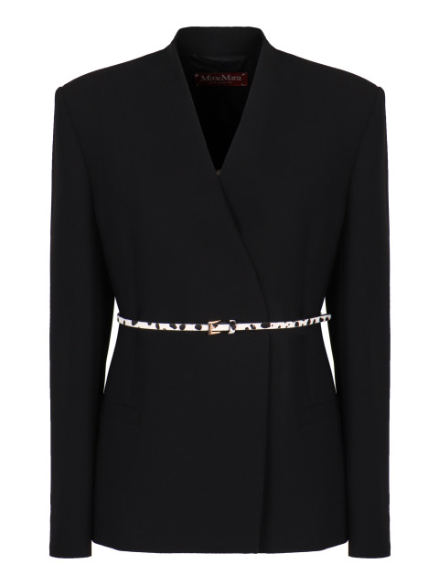 Single-breasted blazer with belt