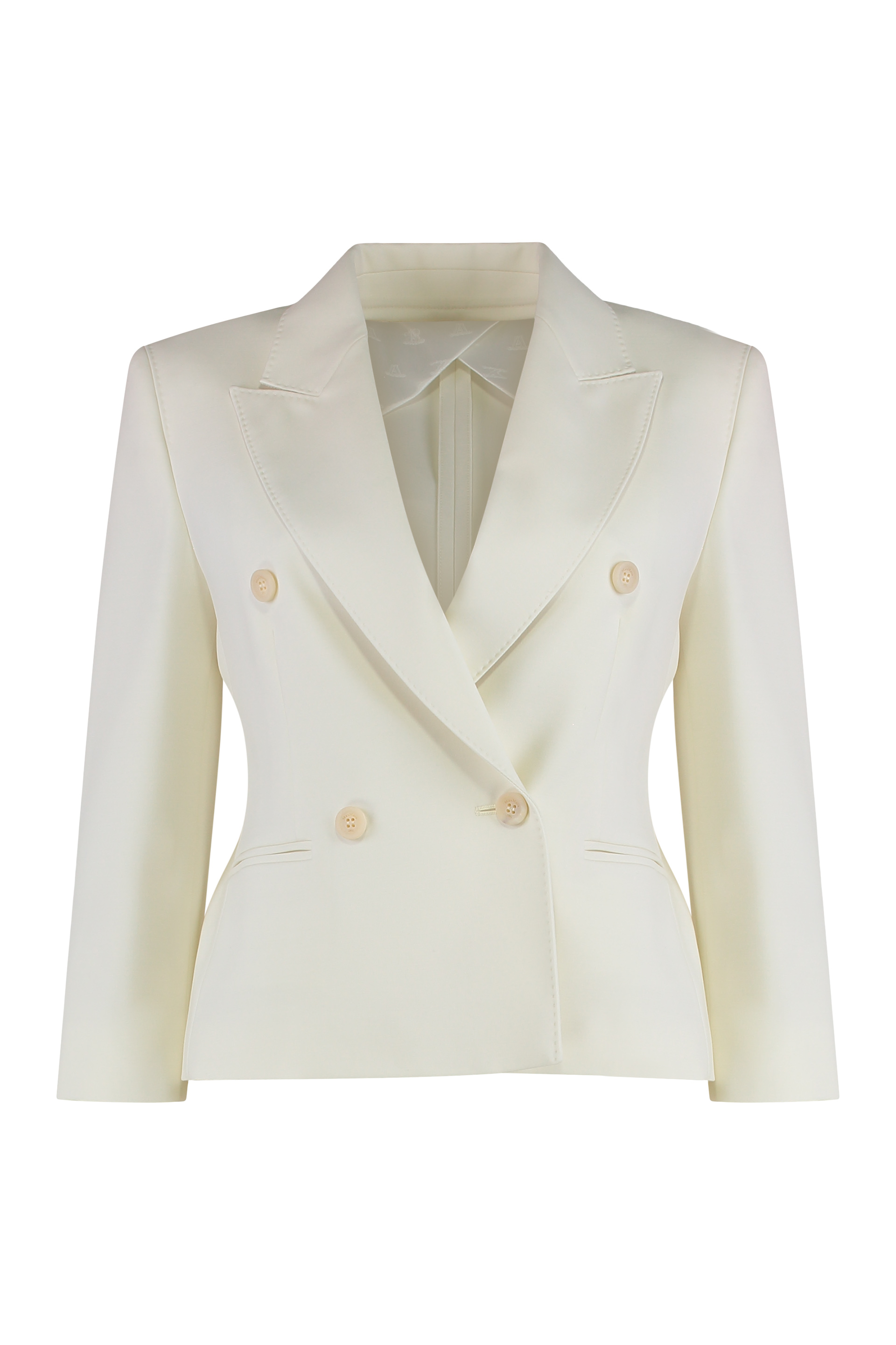Crop blazer in wool fabric