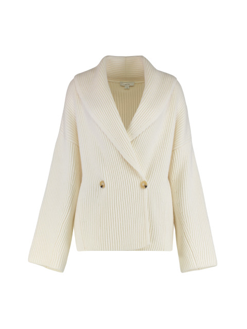 Sweater in draped knit in mixed wool