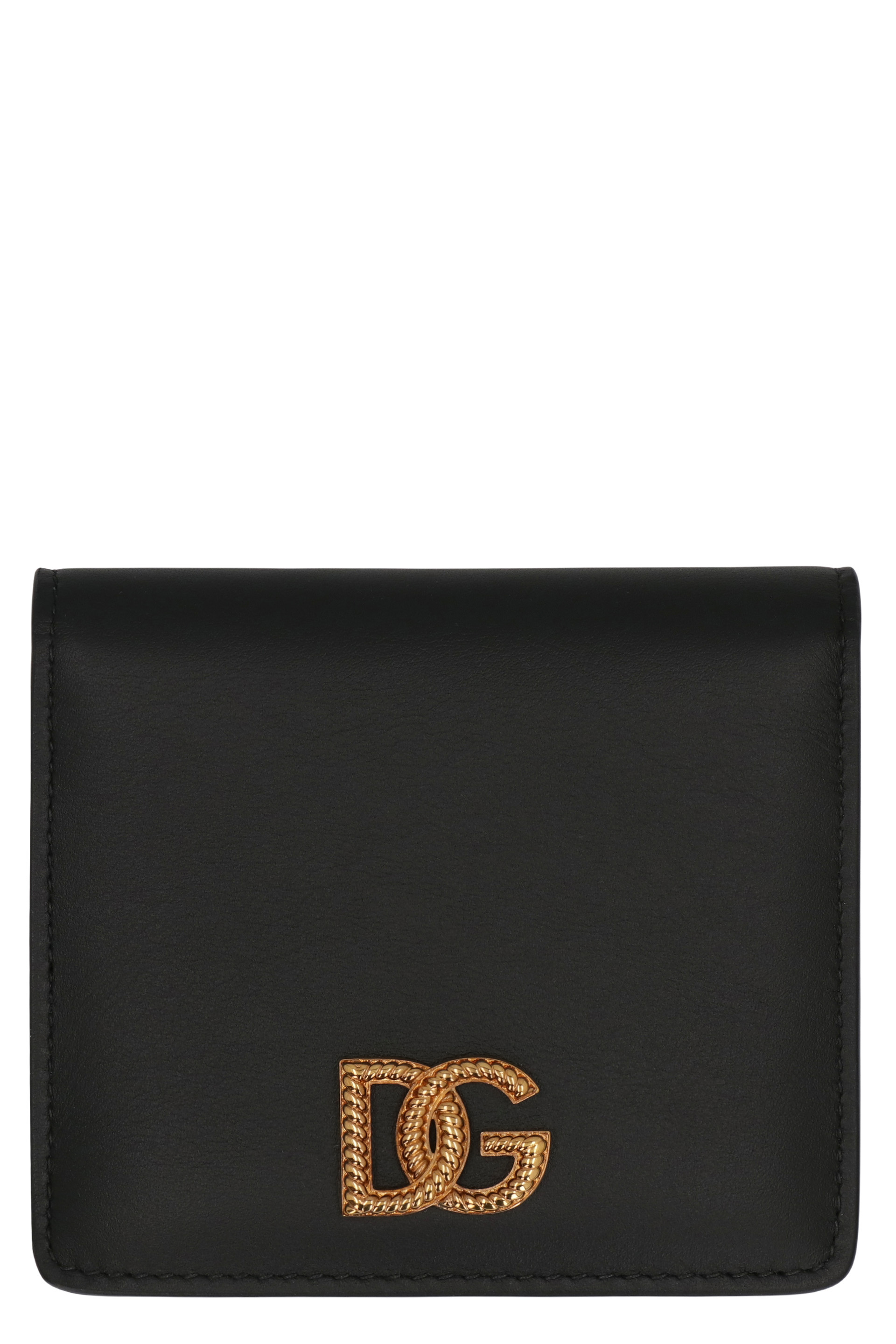 Calfskin leather wallet with logo