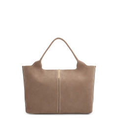 Medium-small suede shopping bag