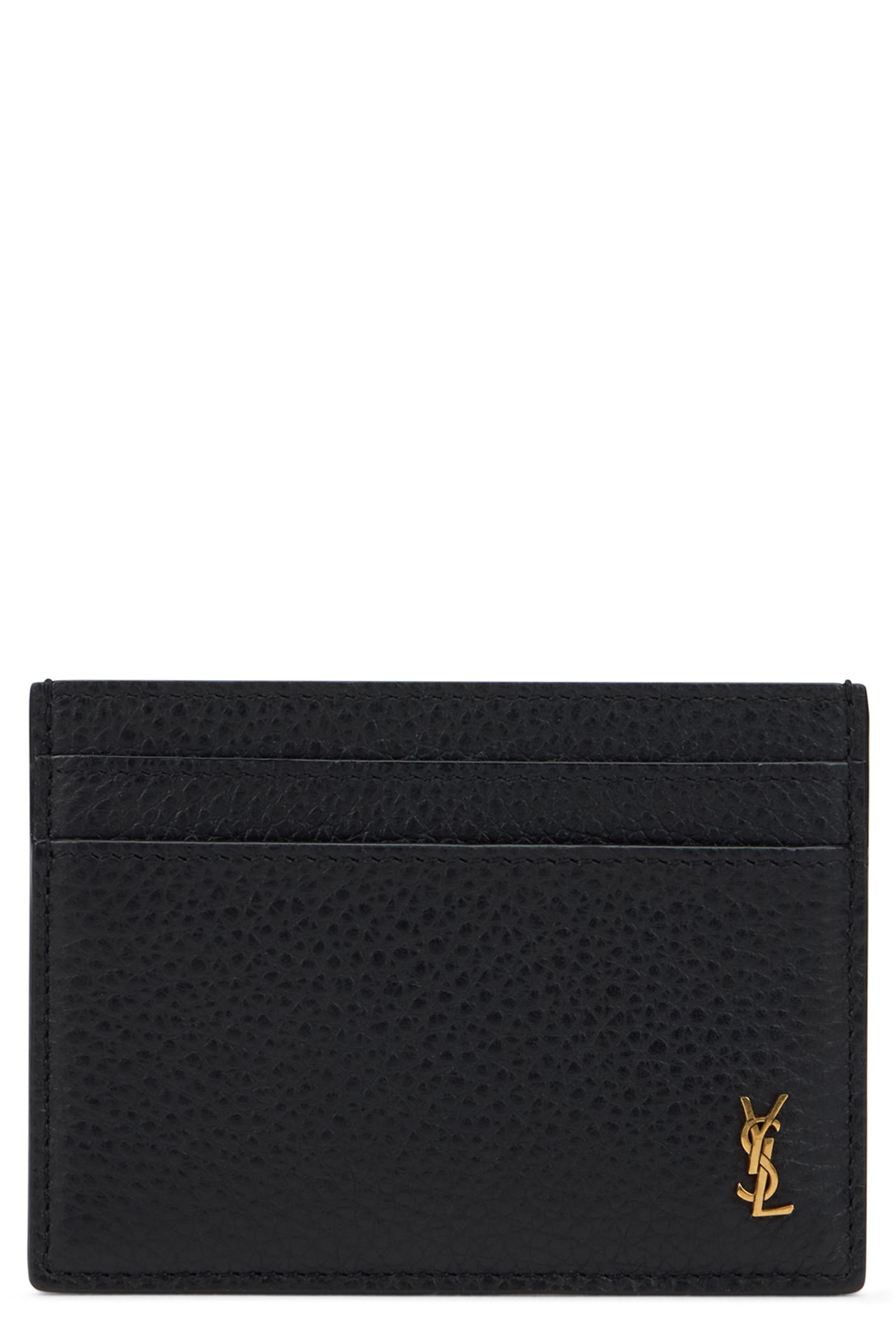Leather card holder with logo