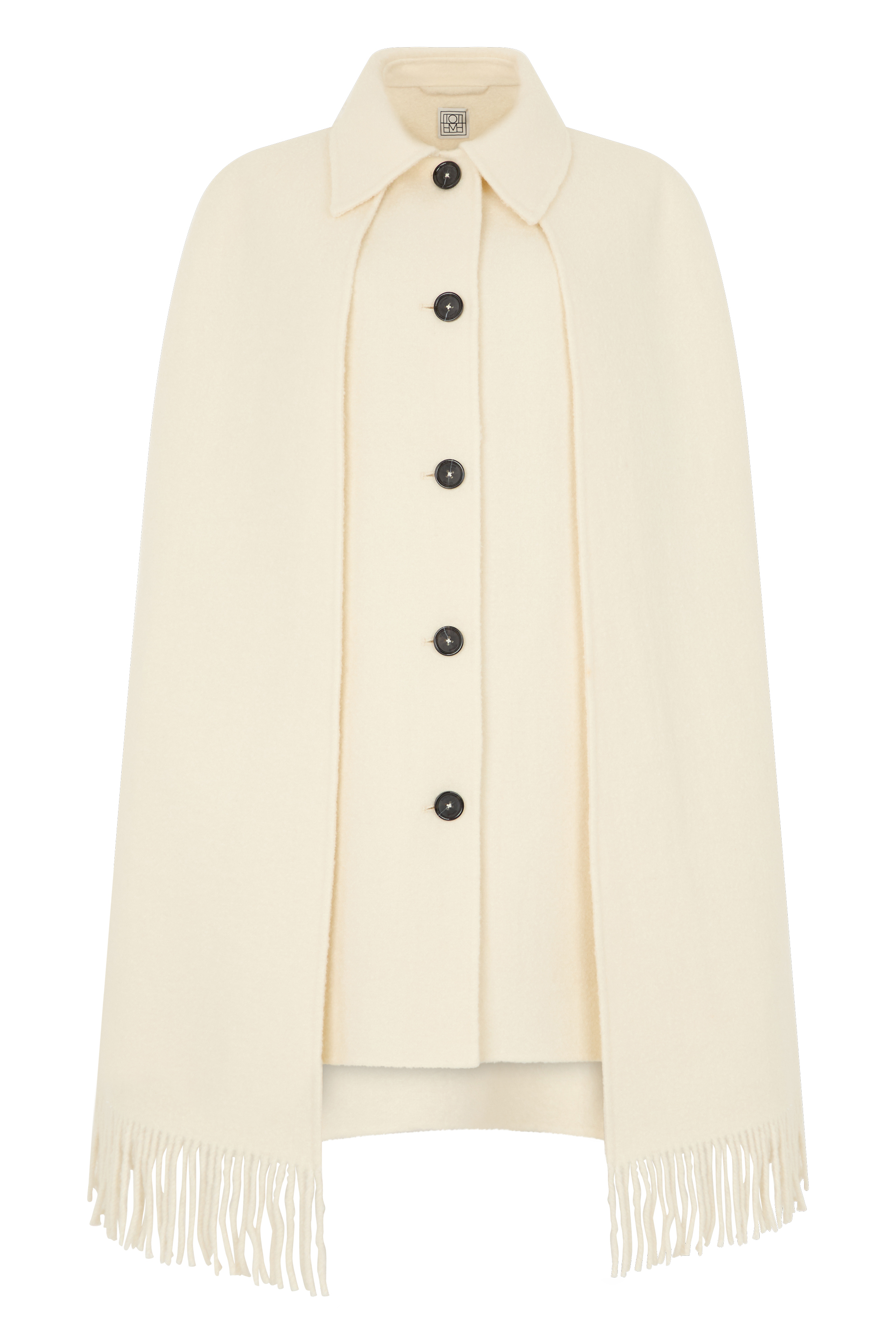 Coat with cape made of wool