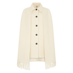 Coat with cape made of wool