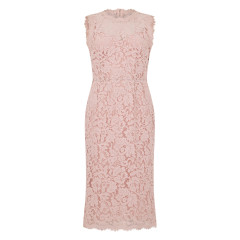 Dress in mixed lace cotton and viscose