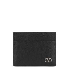 Logo detail leather card holder