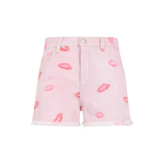 Shorts Lesia frayed with kiss print