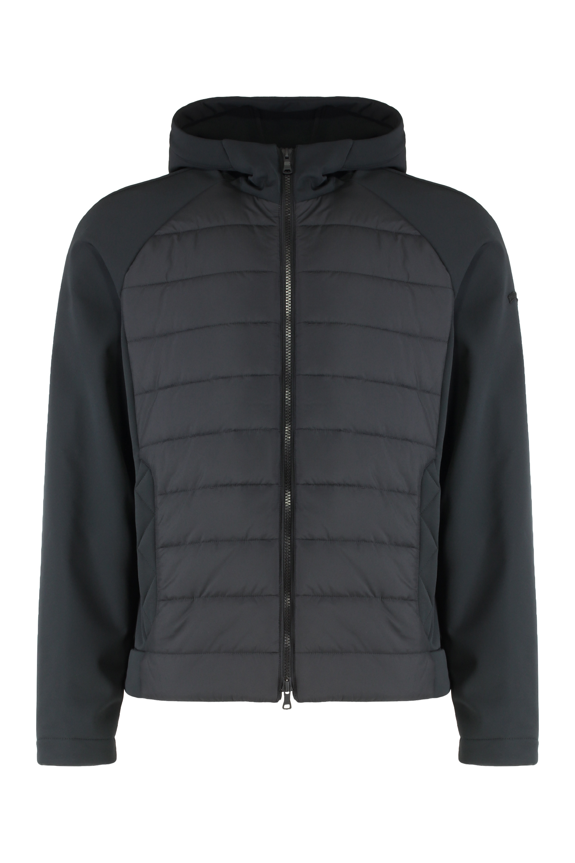 Technical fabric hooded jacket