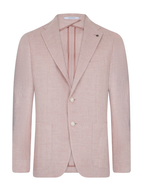 Single-breasted blazer in linen-cotton blend