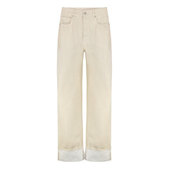 Wide leg jeans with cuffs