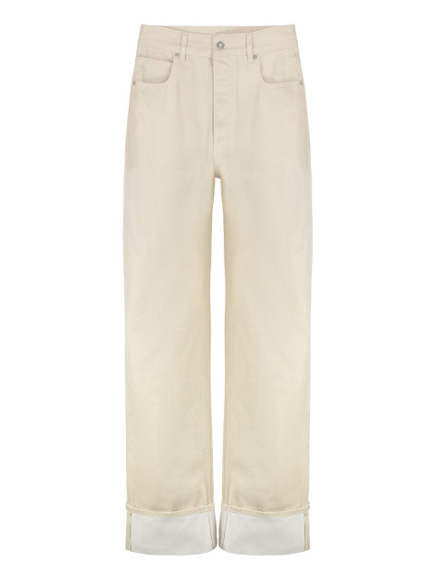 Wide leg jeans with cuffs