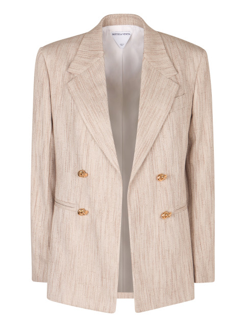 Double-breasted viscose and silk jacket