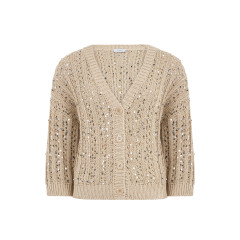 Cardigan in cotton with sequins