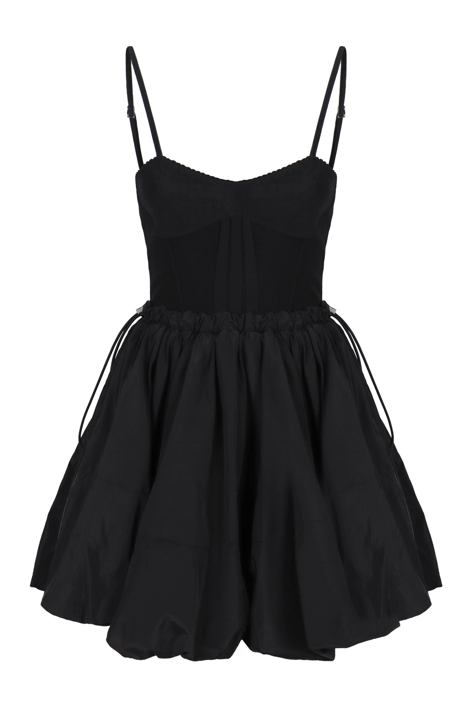 Mini dress in black taffeta