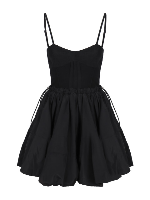 Mini dress in black taffeta