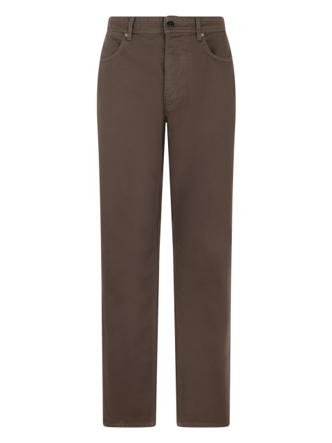 Straight Leg Pants in Cotton Twill