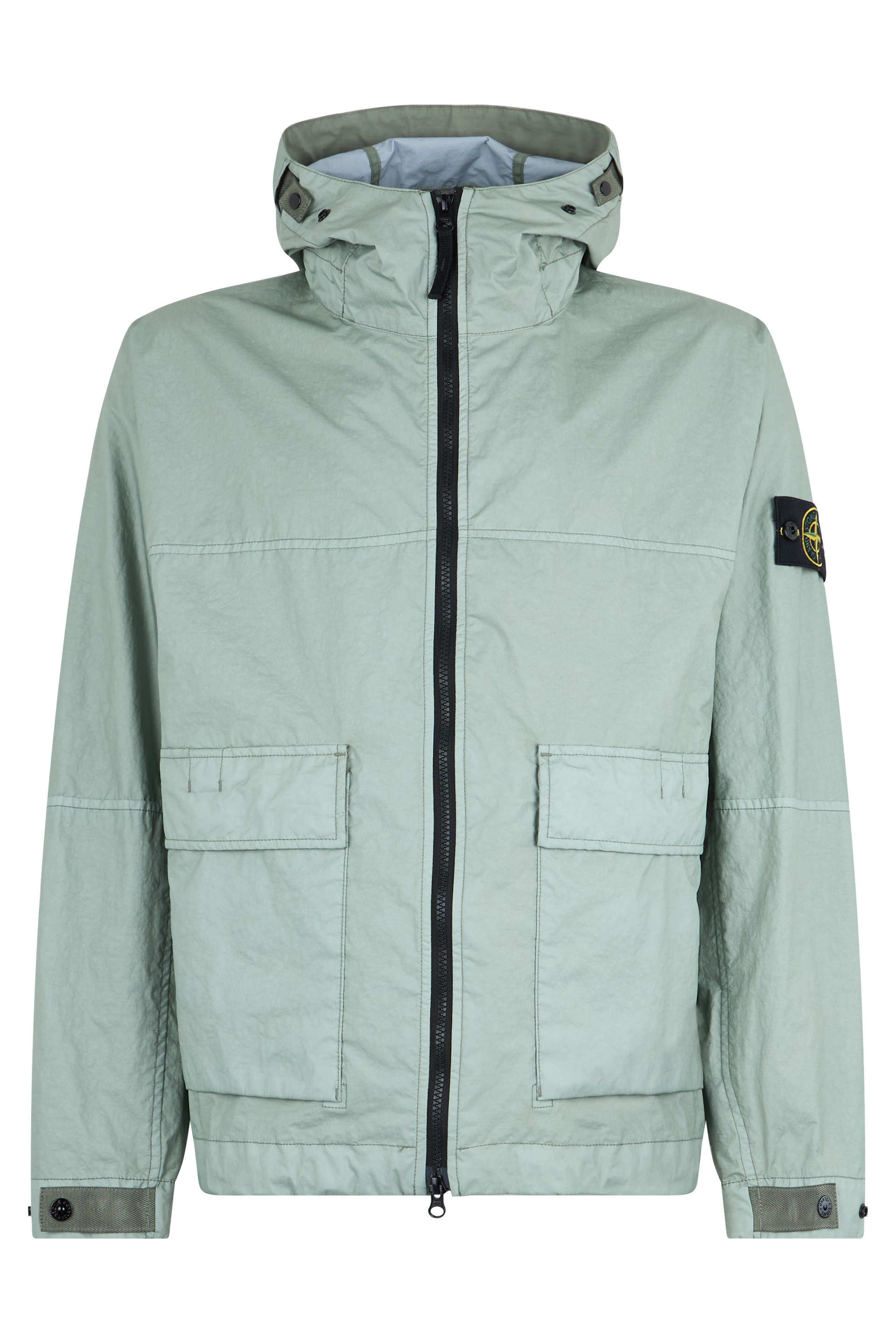 Jacket with hood and water-resistant membrane