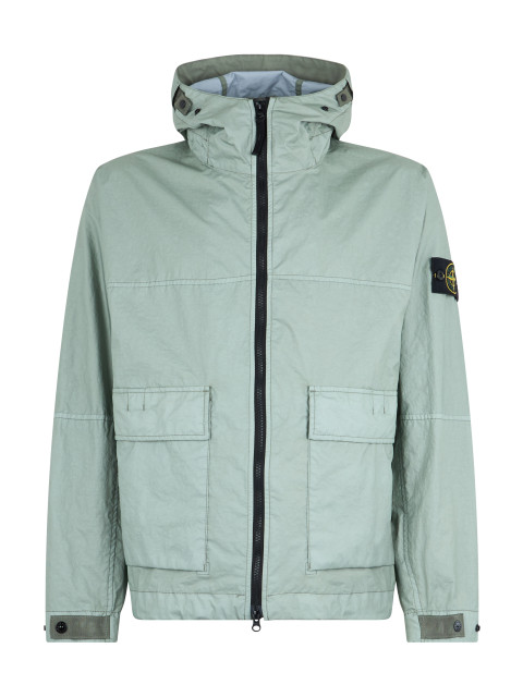 Jacket with hood and water-resistant membrane