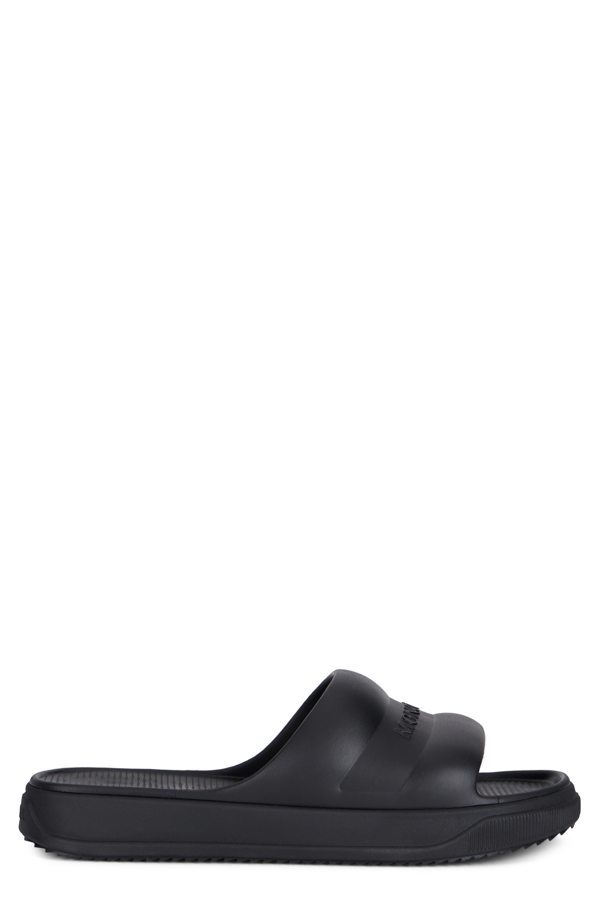 Slippers with embossed logo