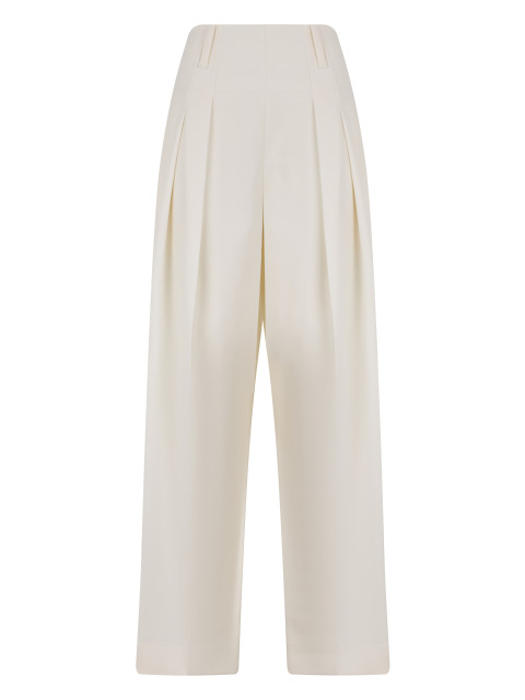 Loose pants with pleats