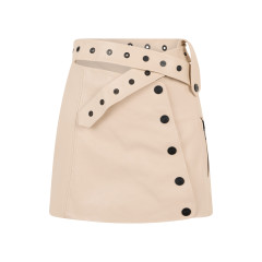 Short leather skirt