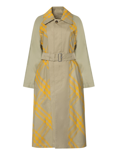 Checked reversible trench-coat