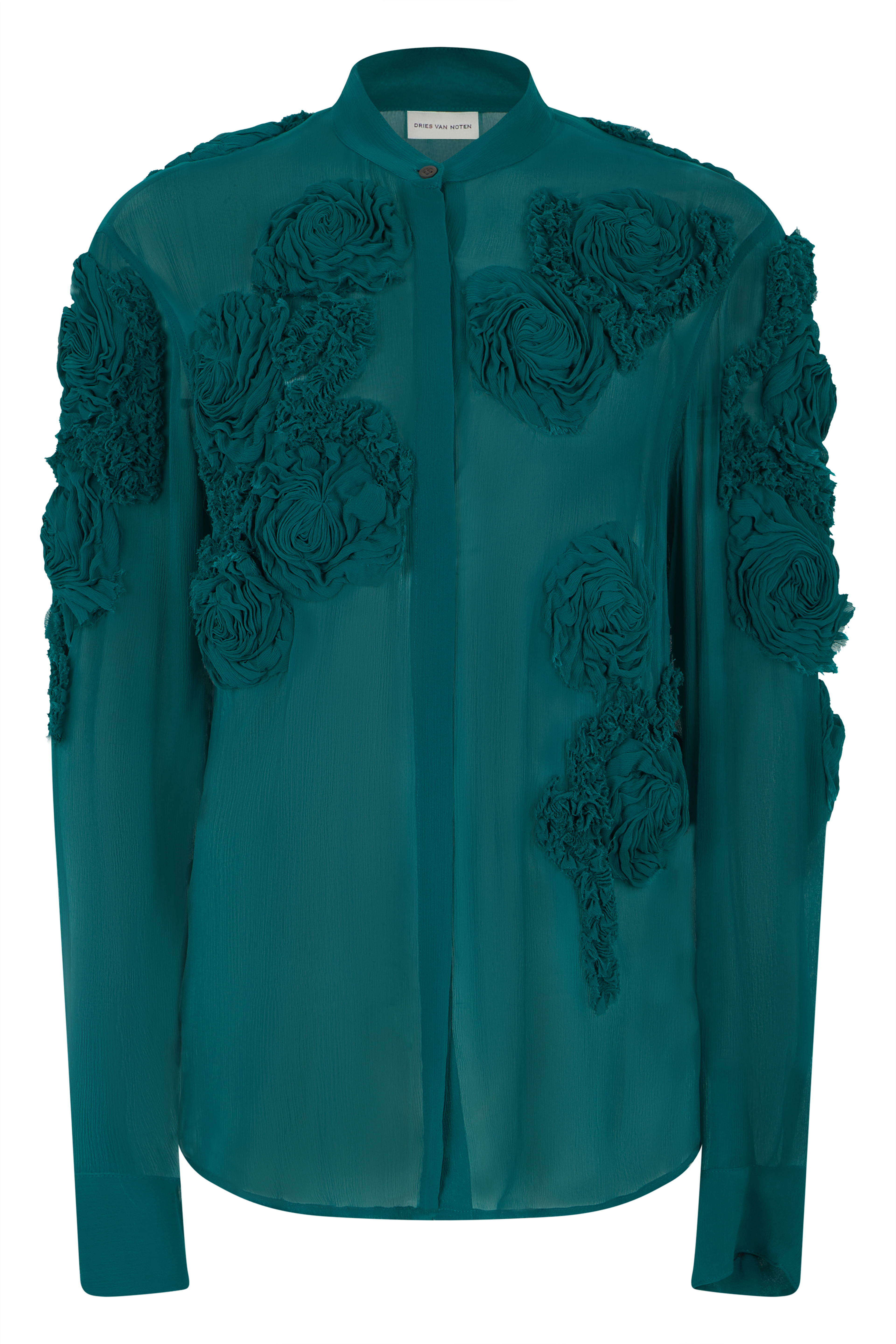 Shirt with floral embroidery