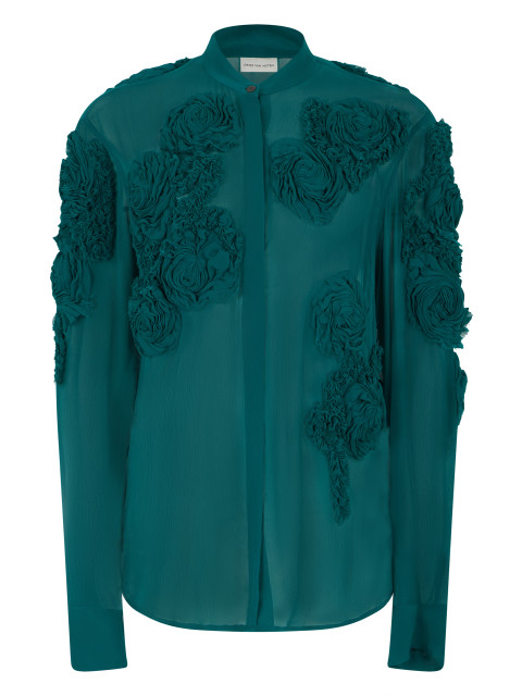 Shirt with floral embroidery