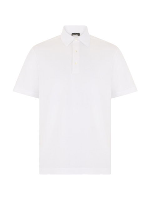 Cotton polo with short sleeves