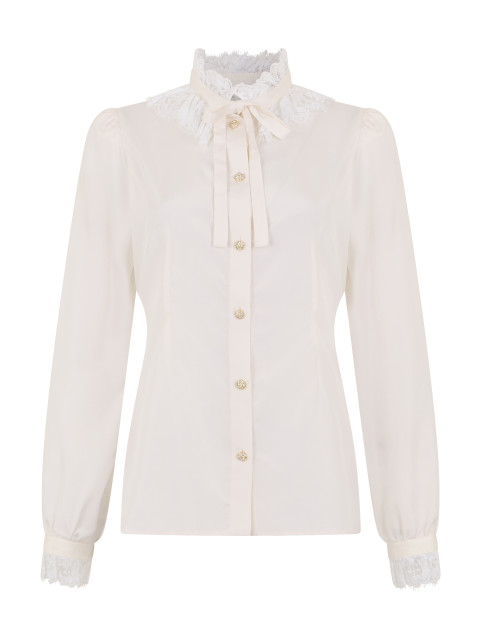 Cotton shirt with lace