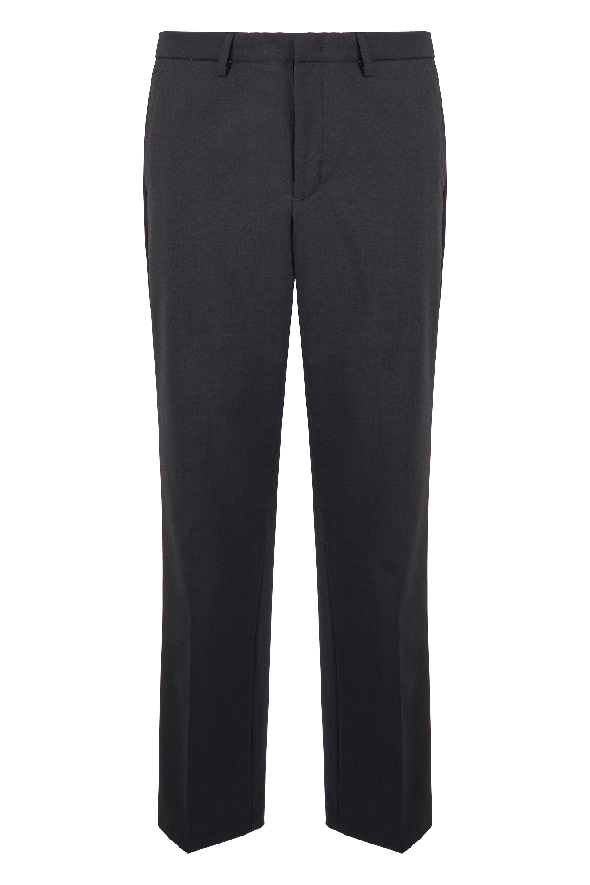 Straight wool blend trousers