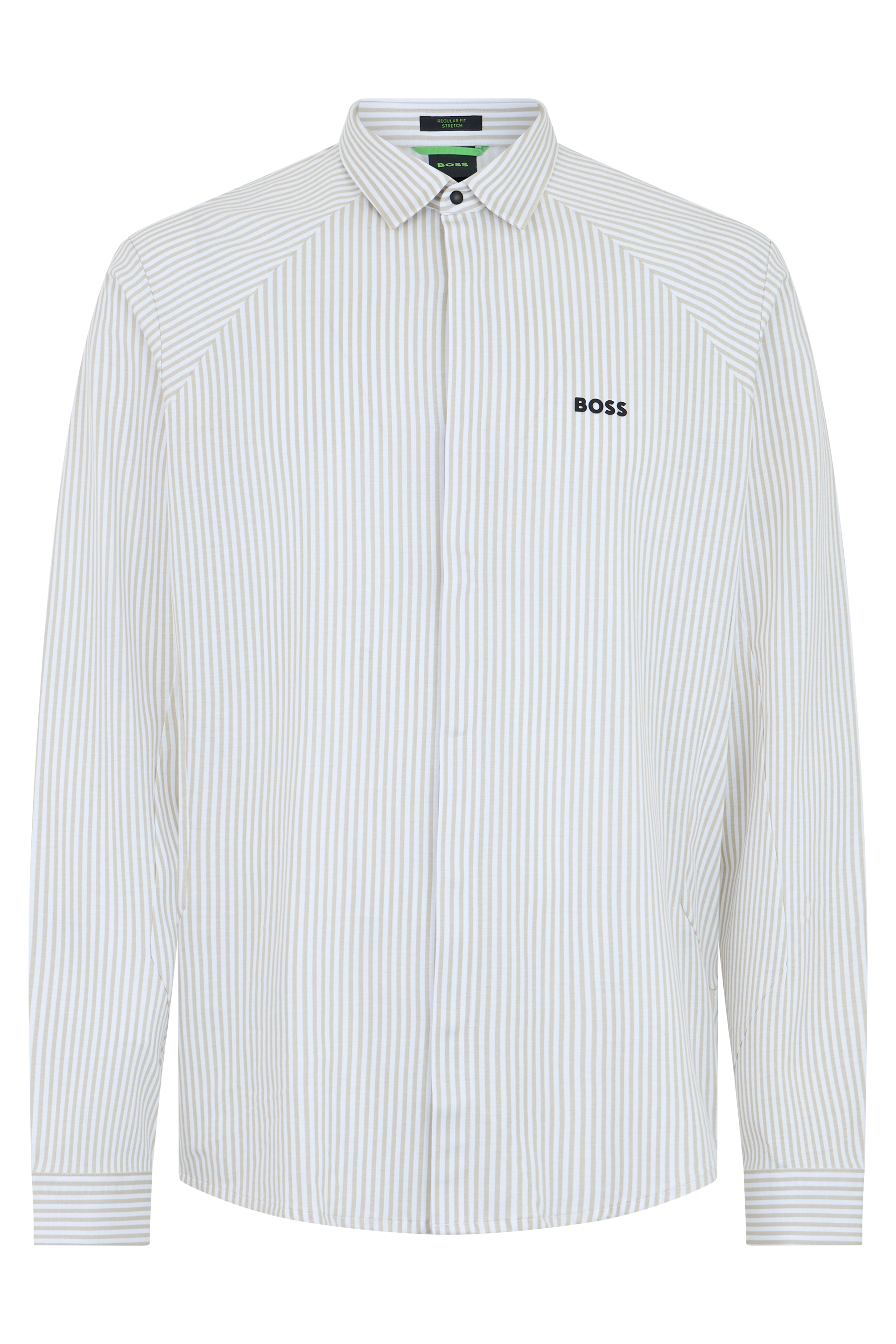 Cotton elastic striped shirt