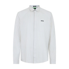 Cotton elastic striped shirt