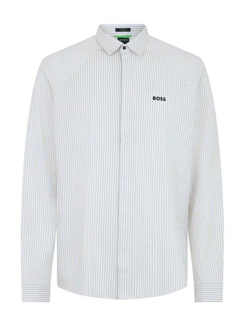 Cotton elastic striped shirt