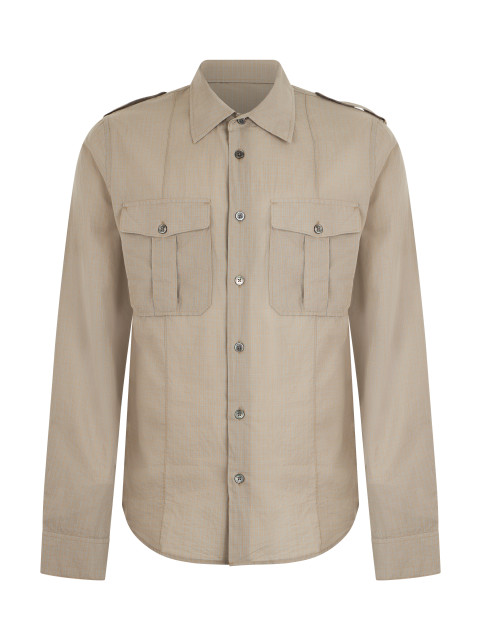 Cotton gauze checked shirt