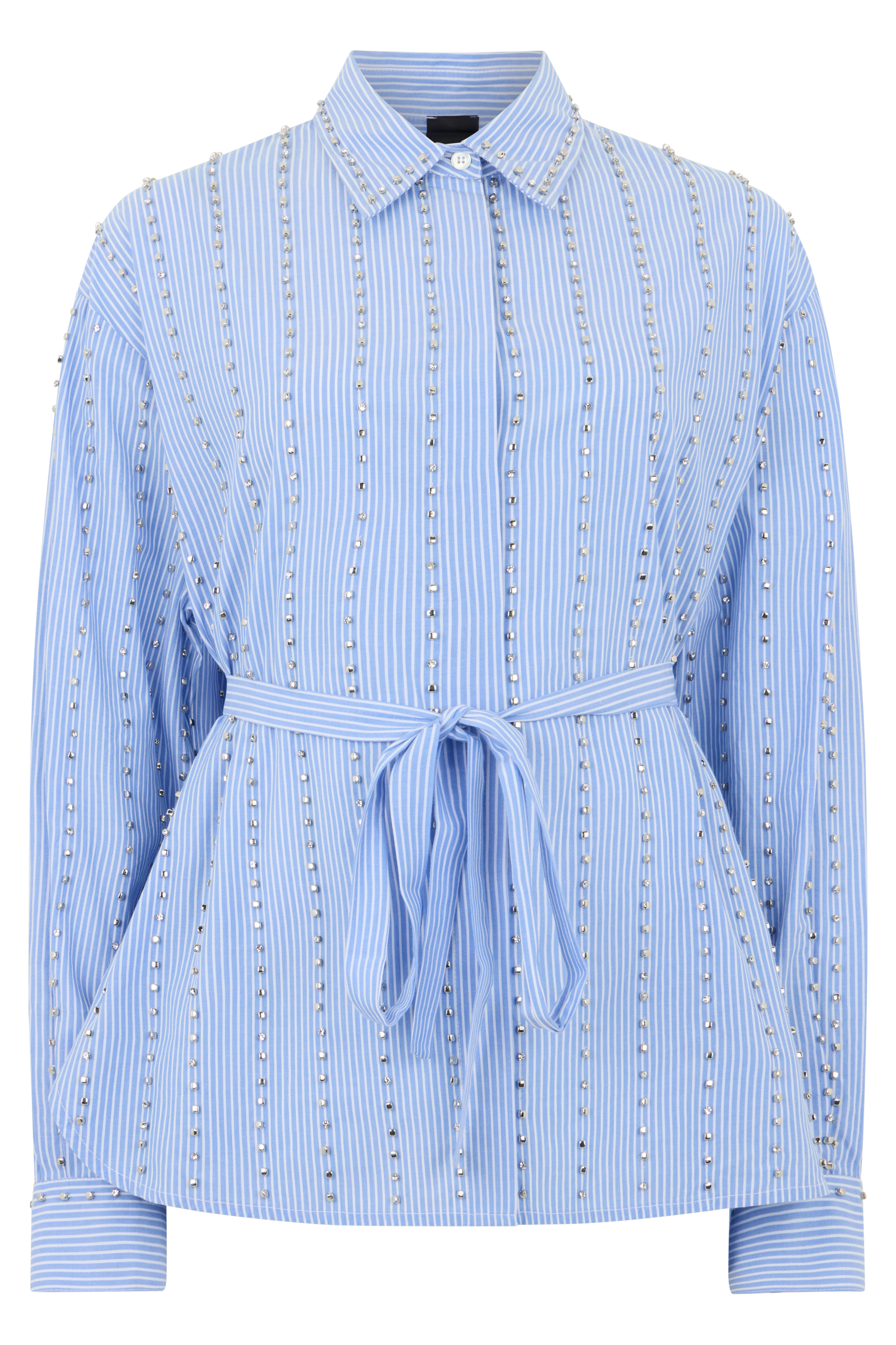 Cotton shirt with rhinestones