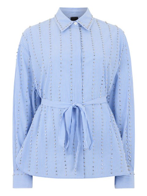 Cotton shirt with rhinestones