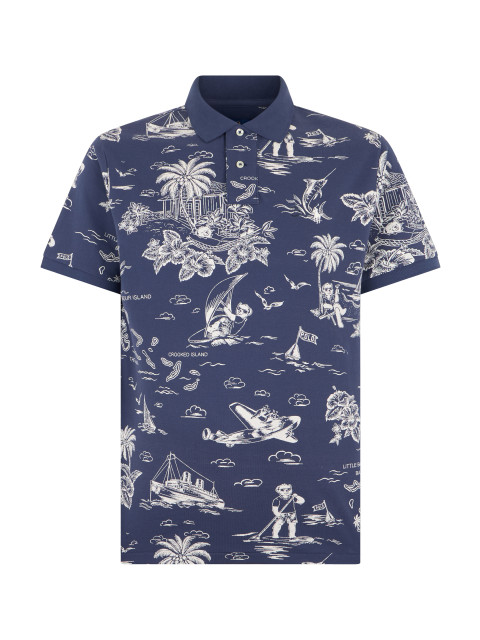 Cotton polo with print
