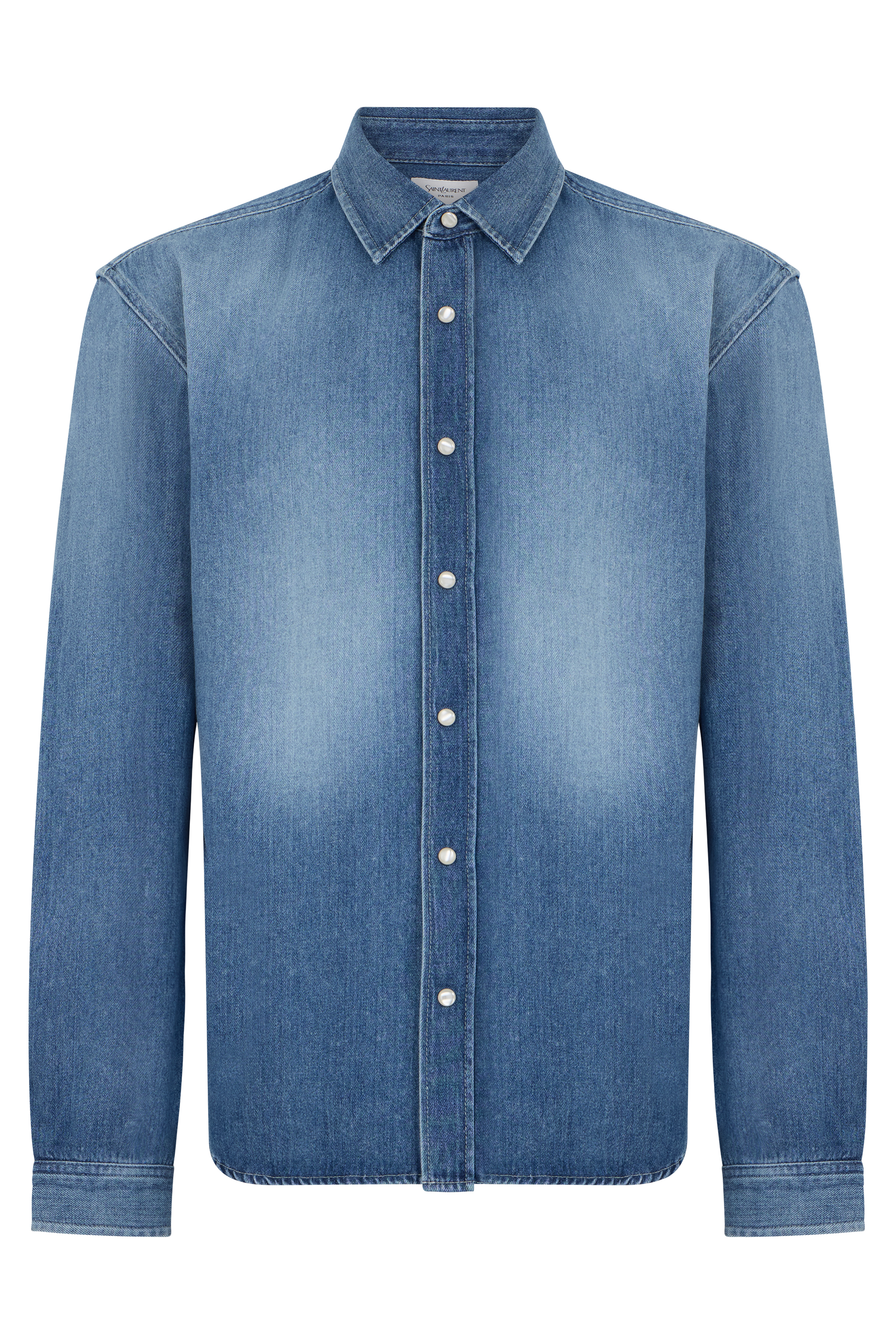 Denim shirt with long sleeves