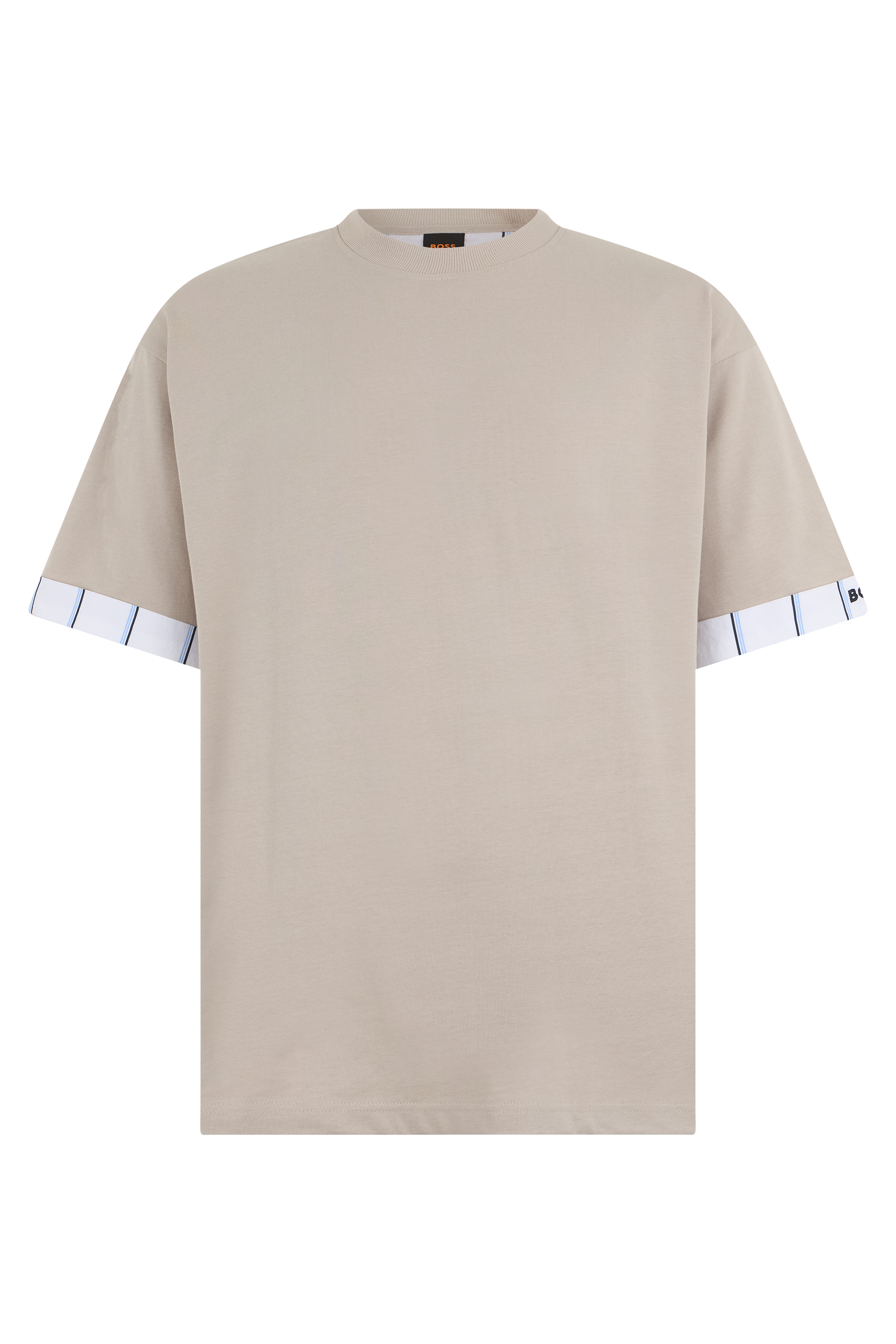 Cotton T-shirt with contrast sleeves
