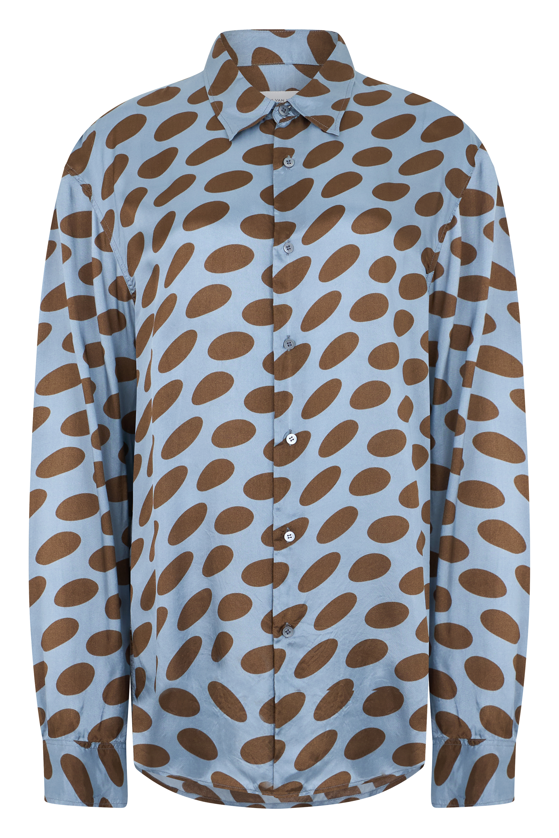 Satin blouse with polka dot print