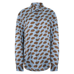 Satin blouse with polka dot print
