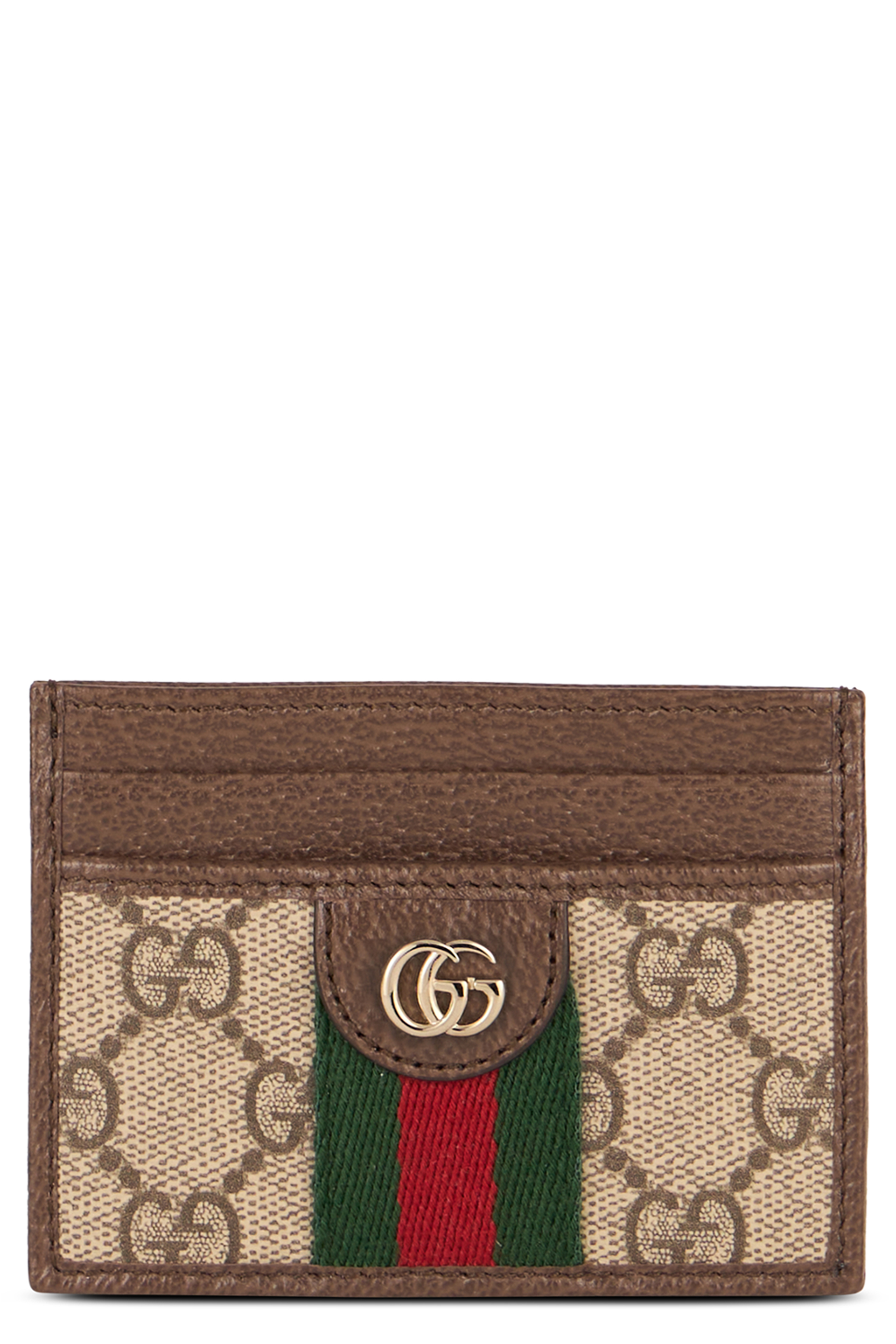 Ophidia card holder in GG Supreme fabric