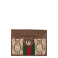 Ophidia card holder in GG Supreme fabric