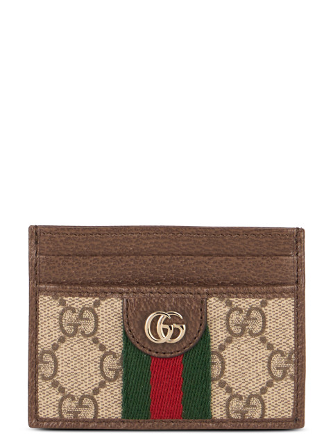 Ophidia card holder in GG Supreme fabric
