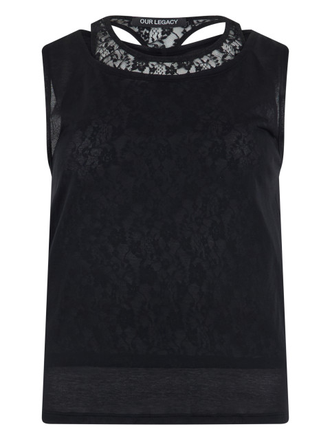 Black Stocking tank top in jersey