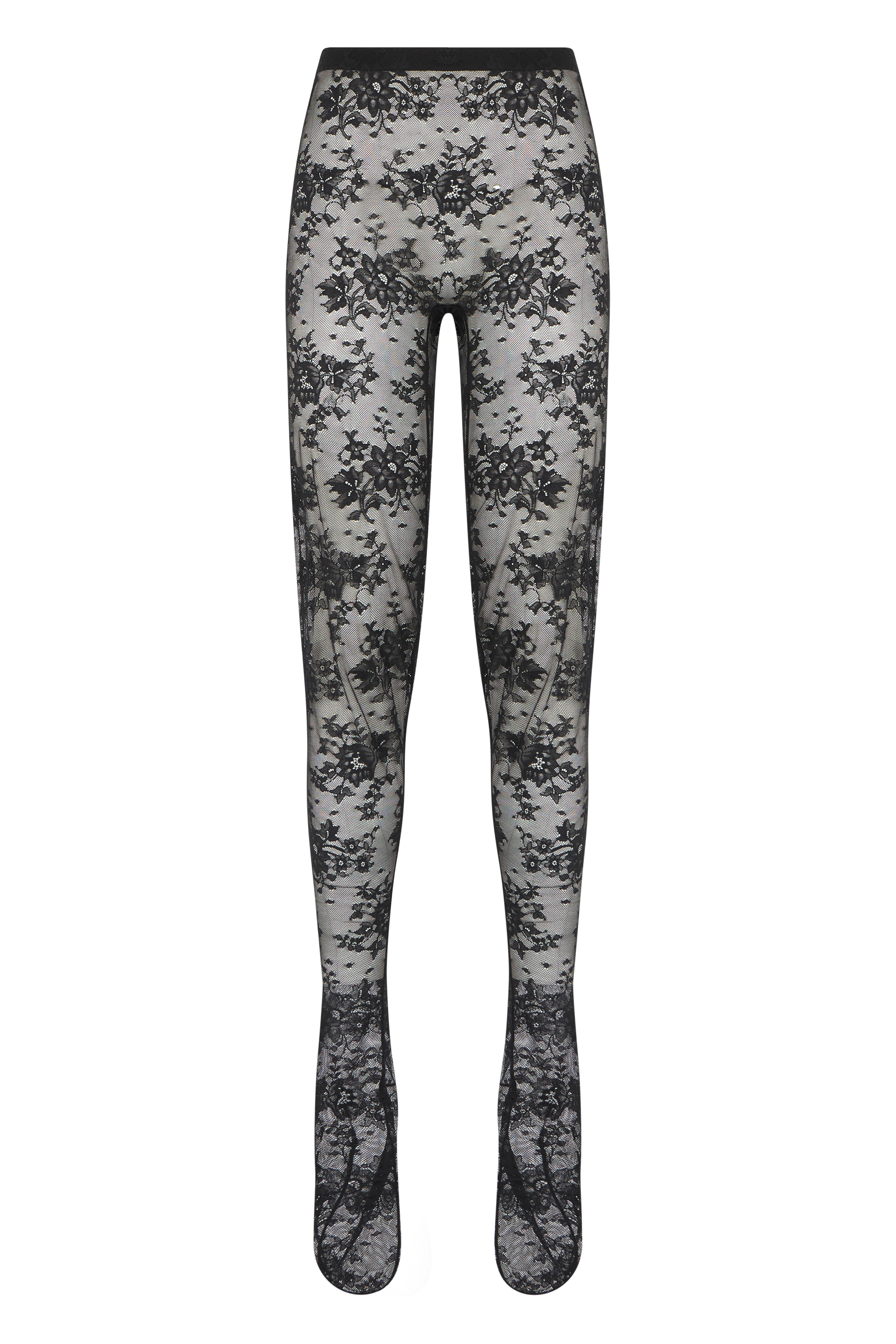 Lace floral stockings