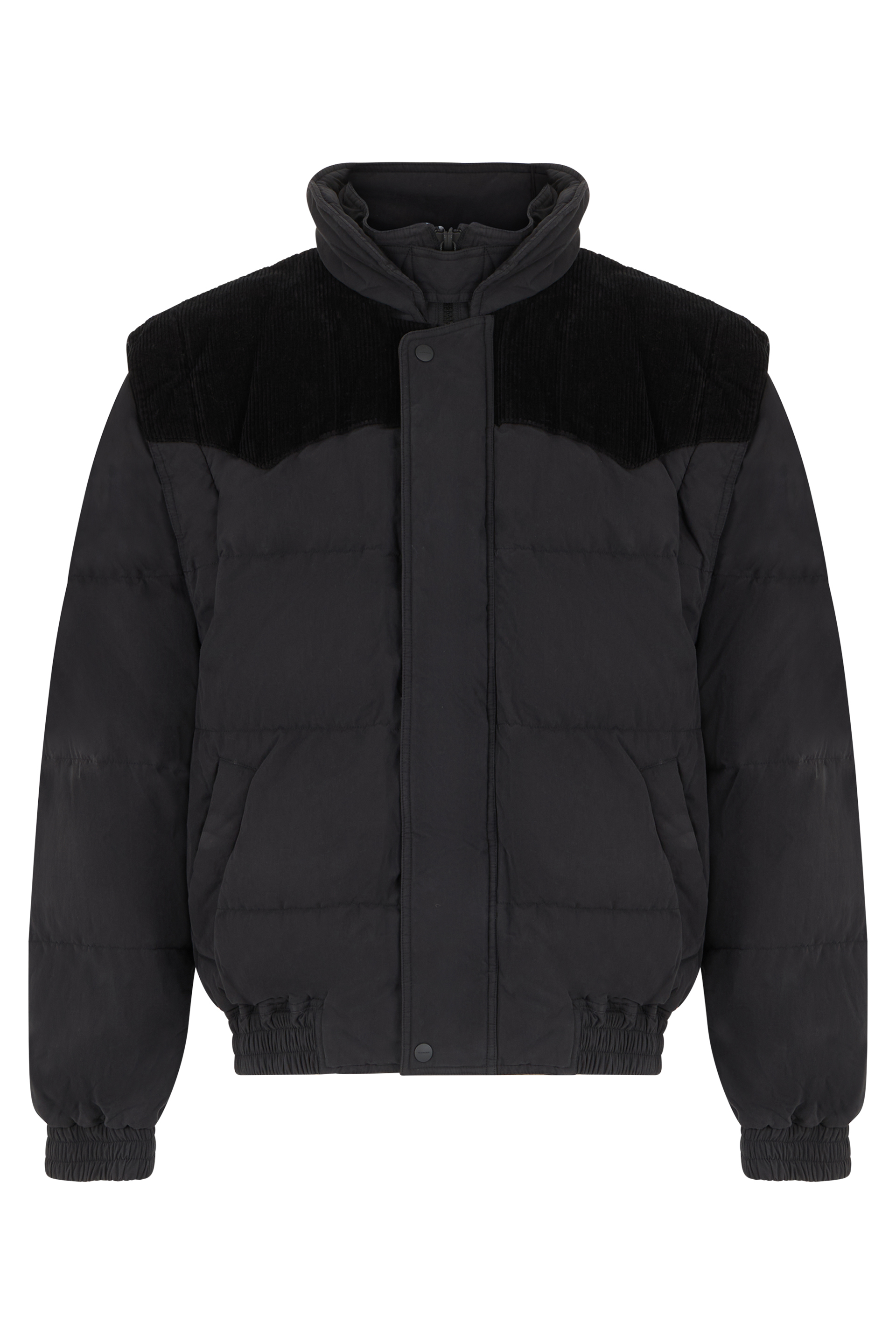 Down jacket with velvet yoke